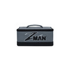 Front view gray storage bag with top handle and ZMAN logo patch
