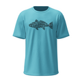 Light blue crewneck T-shirt with black redfish graphic front