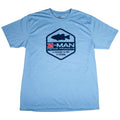 Light blue heather short-sleeve T-shirt with Z-MAN bass logo graphic
