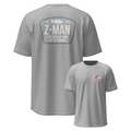 Gray T-shirt with Z-MAN badge graphic on back and small chest logo on front